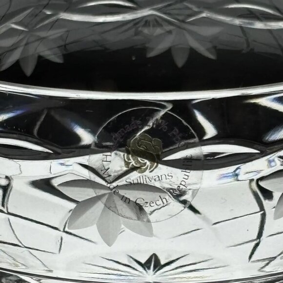 Vintage Sullivans Czech Rep Hand Made PBO 24% Cut Crystal Bowl 5" - Picture 4 of 6